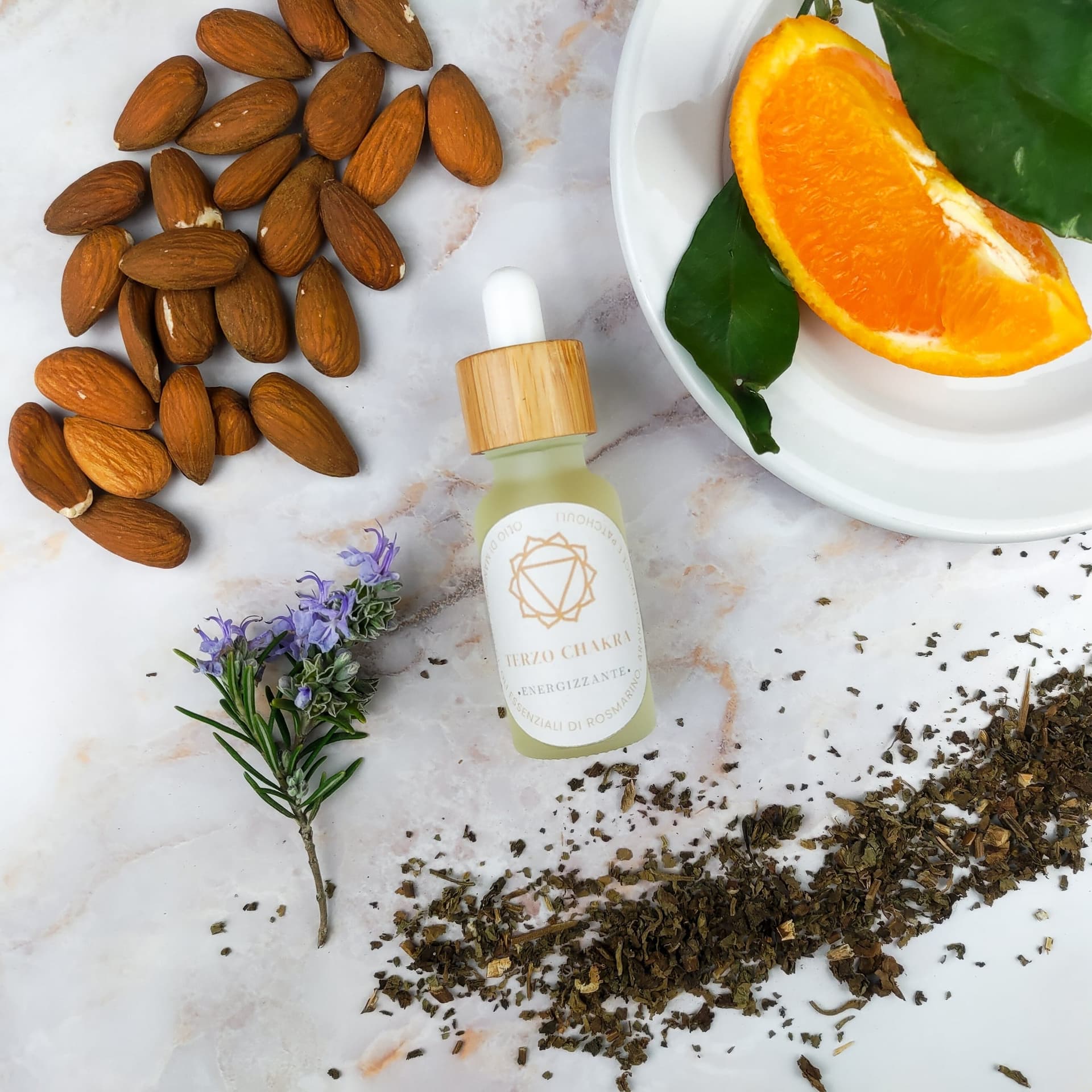 Olio per Massaggi Terzo Chakra - Rosmarino, Arancio, Patchouli - 2