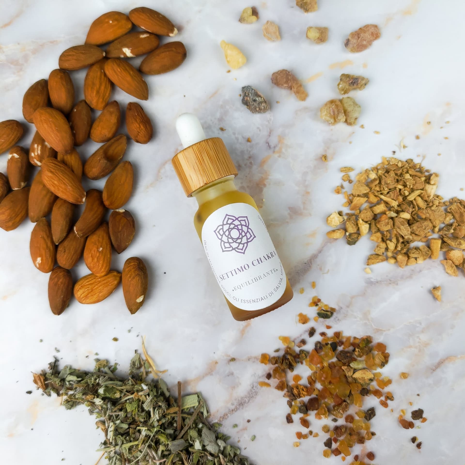 Olio per Massaggi Settimo Chakra - Zenzero e Salvia - 2