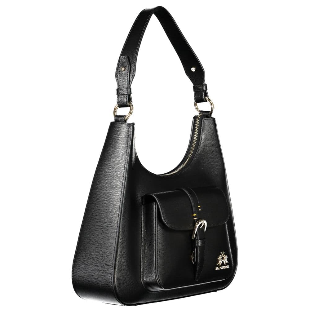 La Martina Black Leather Women's Shoulder Bag - 3