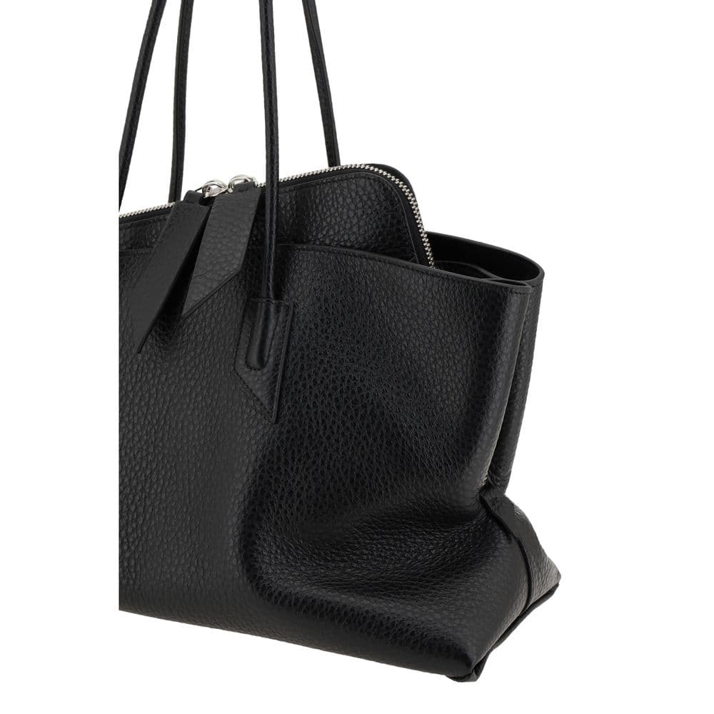 The Attico Black Calf Leather Bos Taurus Shoulder Bag - 4