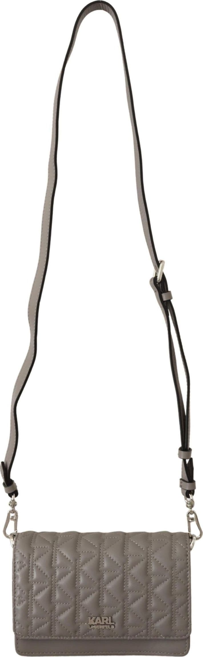 Karl Lagerfeld Light Grey Leather Crossbody Bag