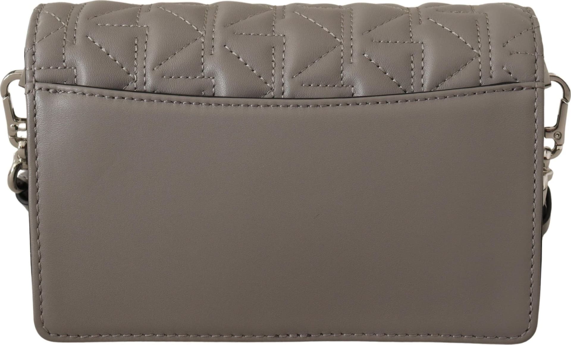 Karl Lagerfeld Light Grey Leather Crossbody Bag - 4