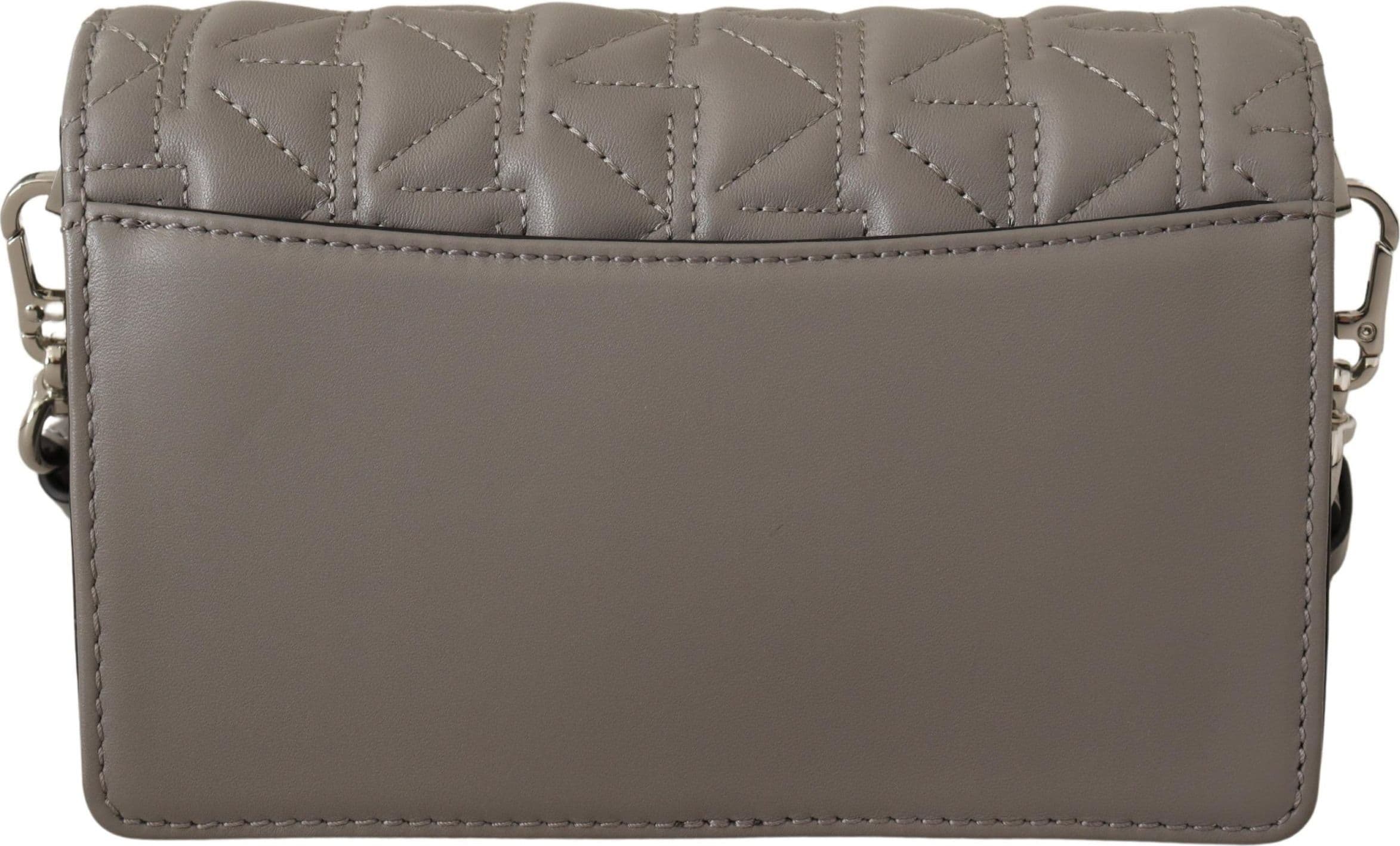 Karl Lagerfeld Light Grey Leather Crossbody Bag - 4