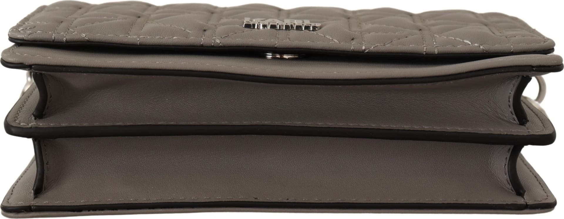 Karl Lagerfeld Light Grey Leather Crossbody Bag - 5