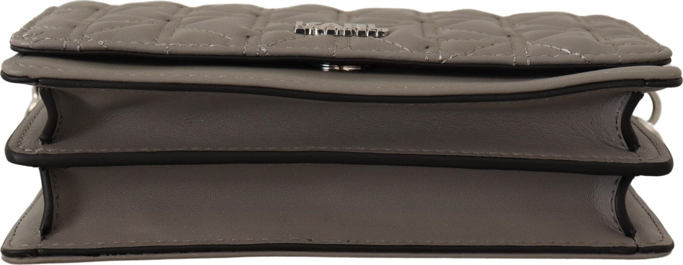 Karl Lagerfeld Light Grey Leather Crossbody Bag - 5
