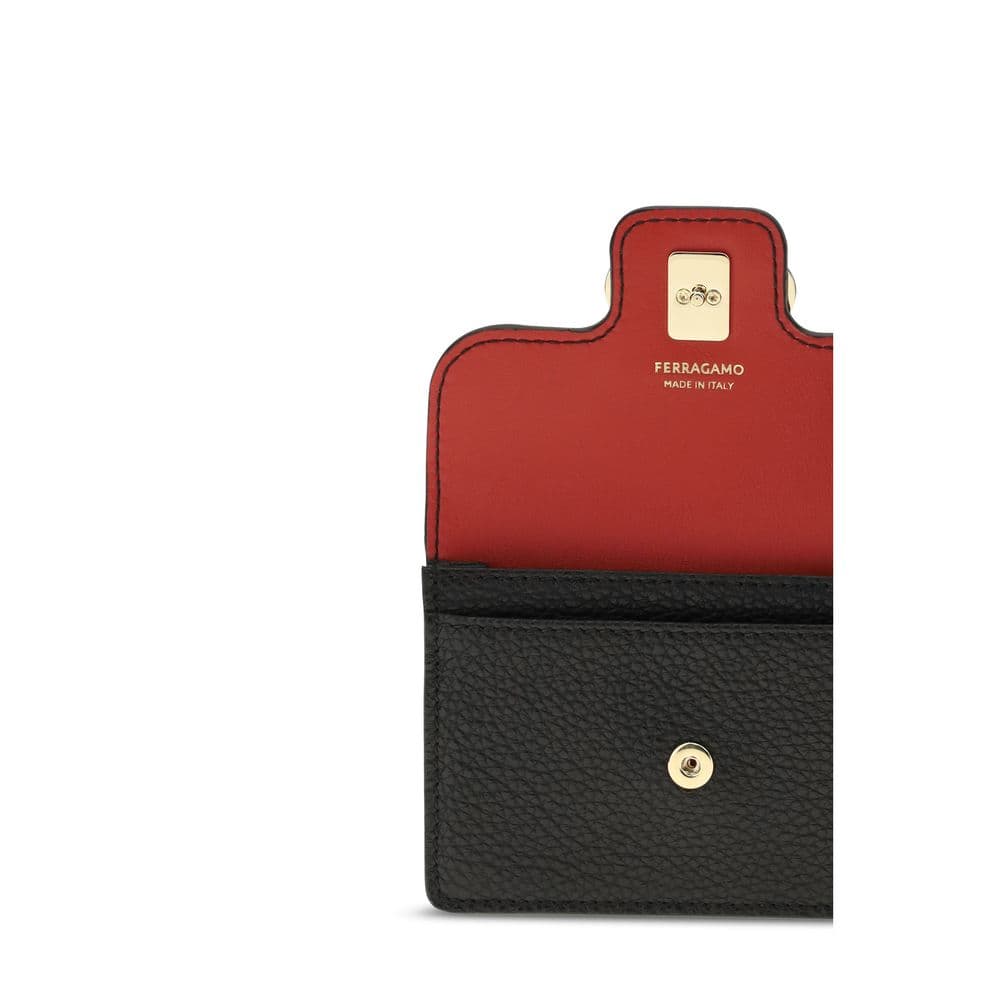 Ferragamo Black Calf Leather Bos Taurus Wallet - 3