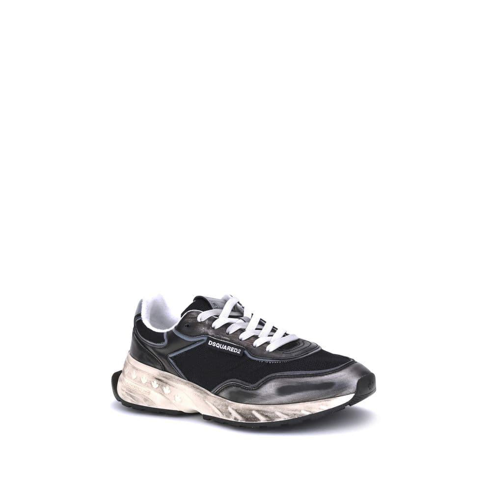 Dsquared² Black Calf Leather Bos Taurus Athletic Sneakers - 2