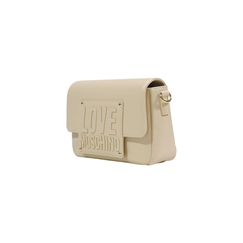 Love Moschino Cream Polyethylene Handbag - 2