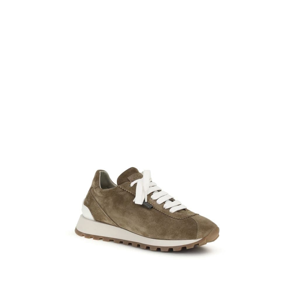 Brunello Cucinelli Brown Calf Leather Bos Taurus Platform Sneakers - 2
