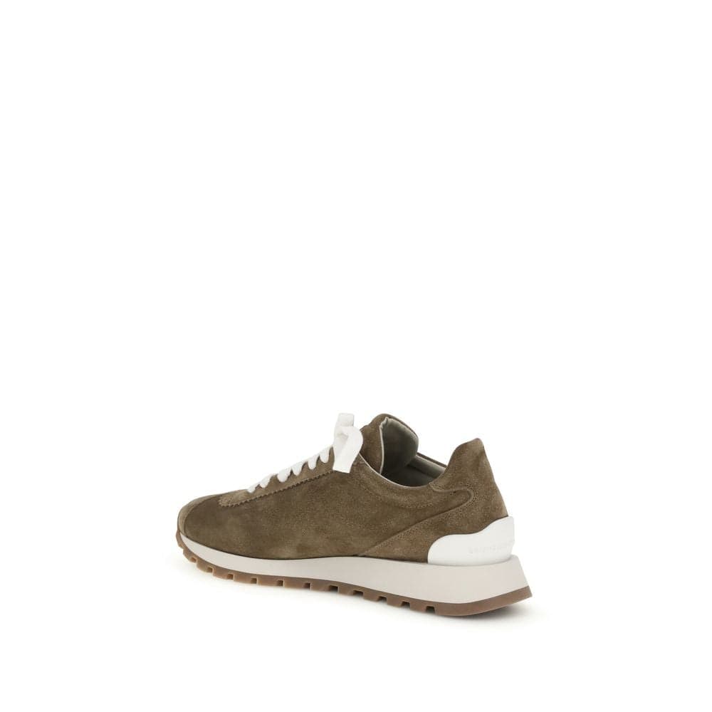 Brunello Cucinelli Brown Calf Leather Bos Taurus Platform Sneakers - 3
