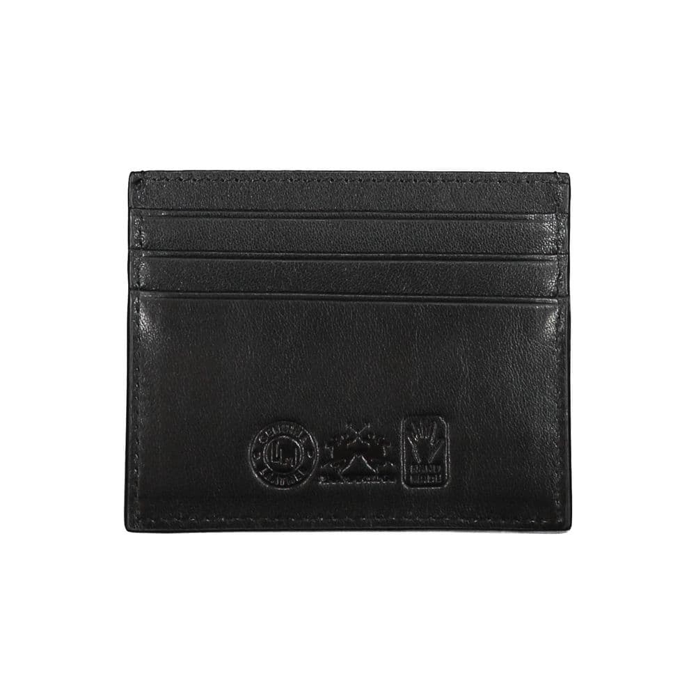 La Martina Black Leather Men Wallet Holder - 2
