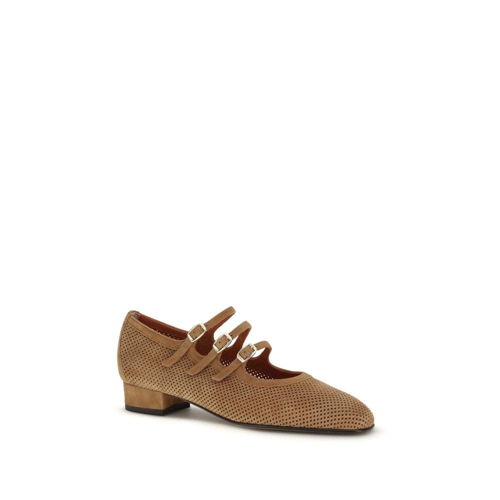 Carel Paris Beige Calf Leather Bos Taurus Ballet Flats - 2