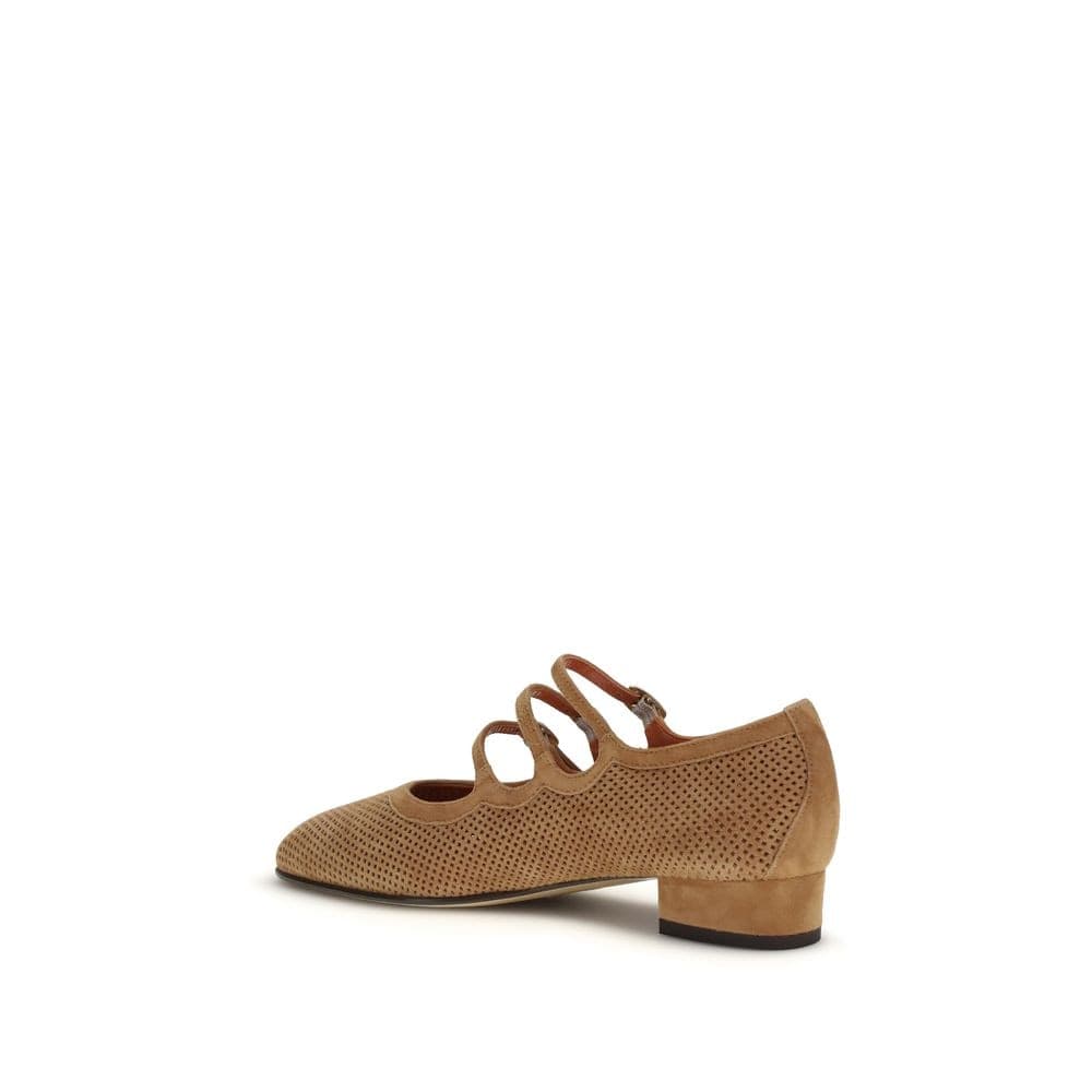 Carel Paris Beige Calf Leather Bos Taurus Ballet Flats - 3
