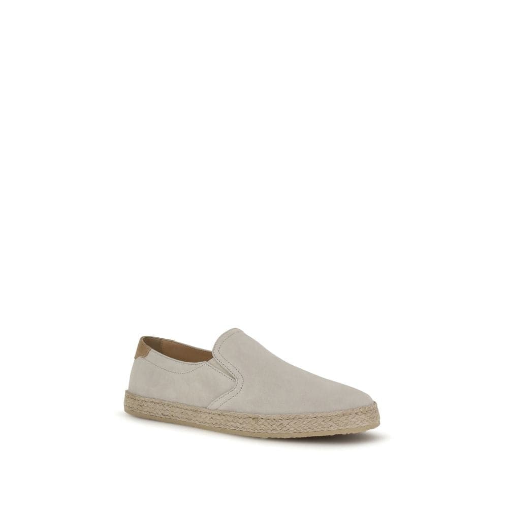 Brunello Cucinelli Gray Calf Leather Bos Taurus Low Top Sneakers - 2
