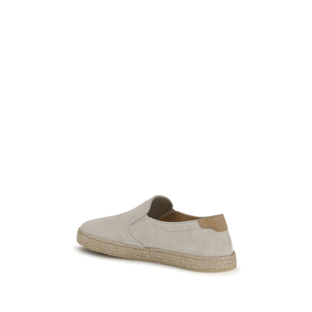 Brunello Cucinelli Gray Calf Leather Bos Taurus Low Top Sneakers - 3