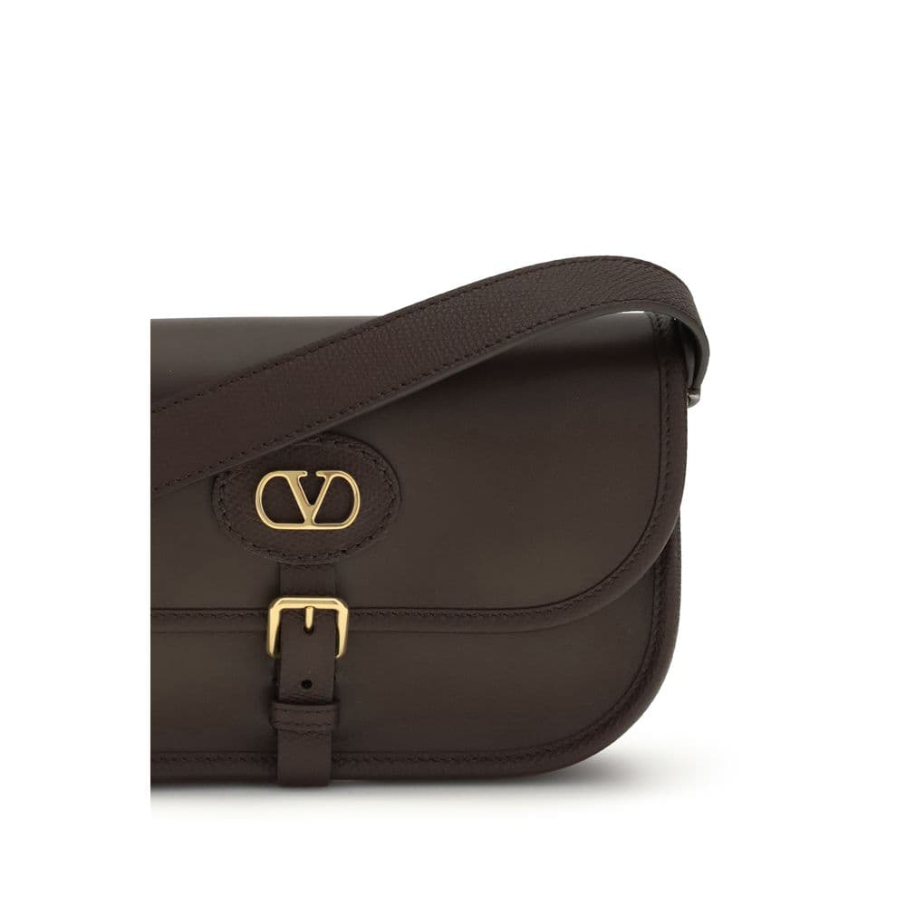 Valentino Garavani Brown Calf Leather Bos Taurus Shoulder Bag - 4