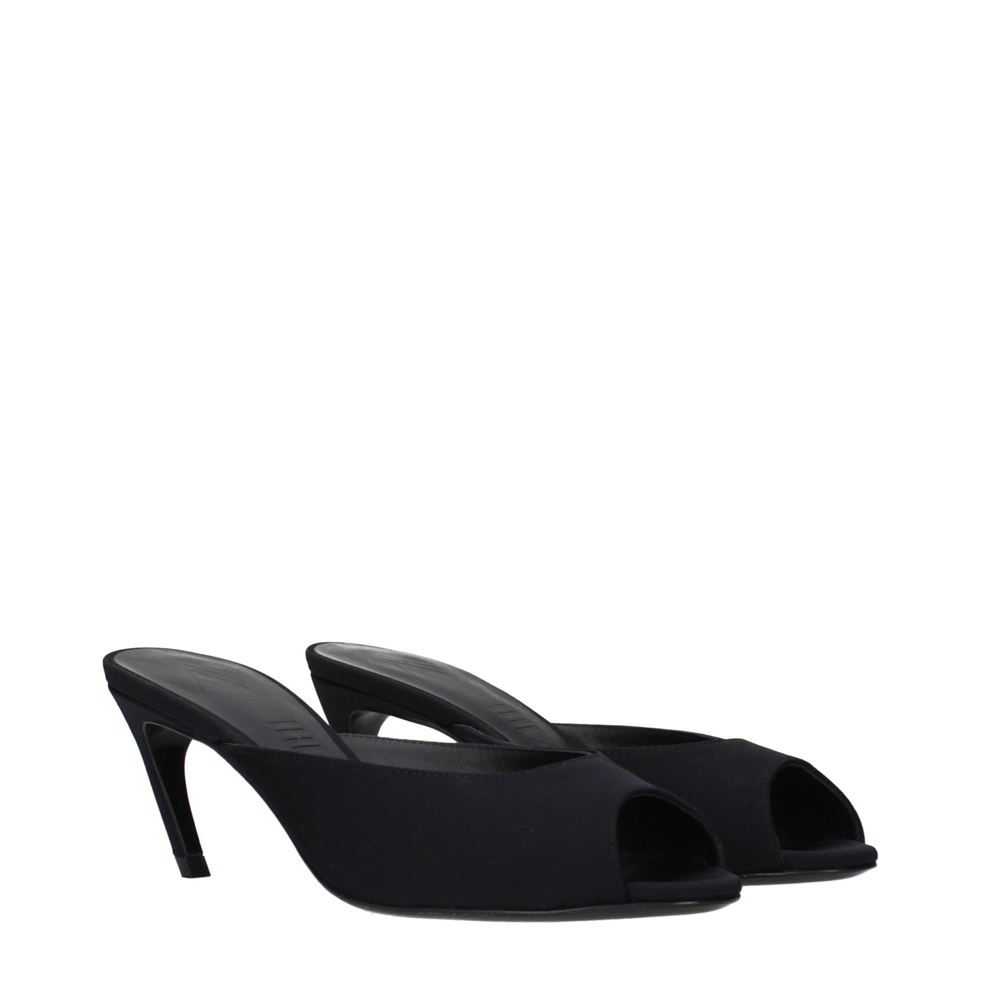 The Attico Black Fabric Flat Sandals - 2