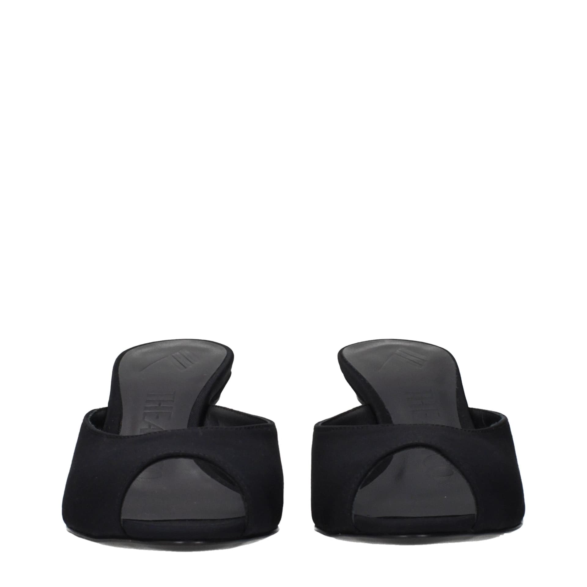 The Attico Black Fabric Flat Sandals - 3