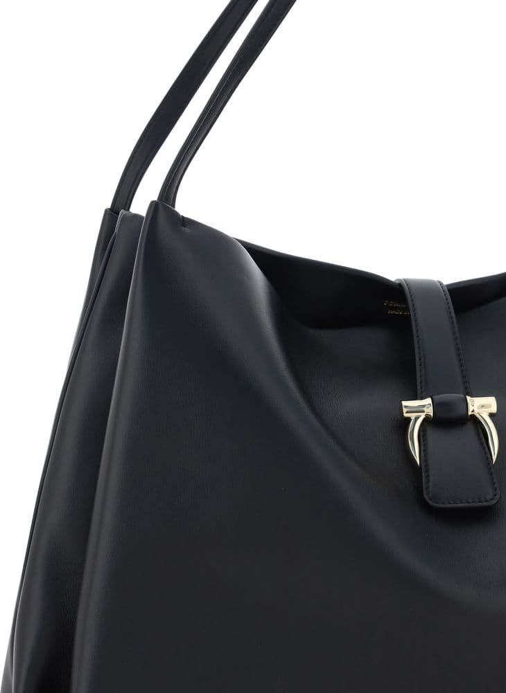 Ferragamo Black Calf Leather Bos Taurus Handbag - 4