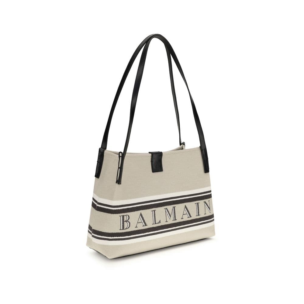 Balmain Beige Cotton Shoulder Bag - 2