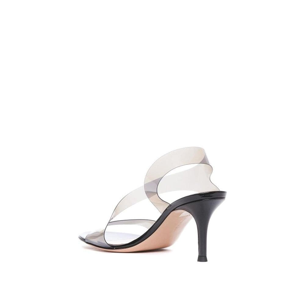 Gianvito Rossi Black Rubber Stiletto Heel Sandals - 3