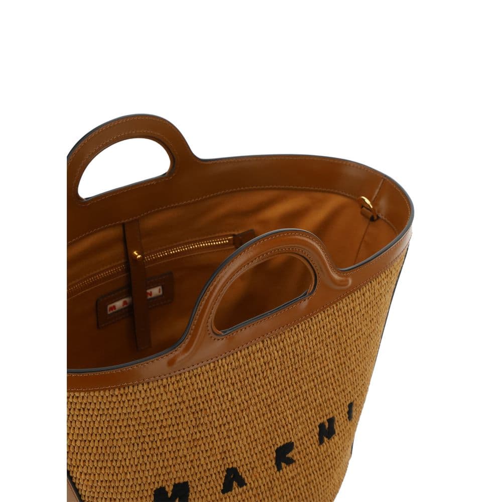 Marni Brown Cotton Shoulder Bag - 4