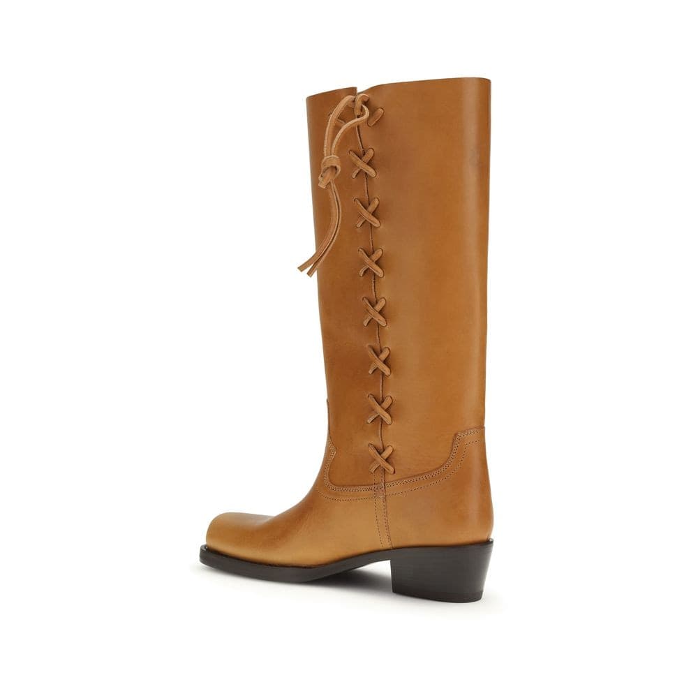 Paris Texas Brown Calf Leather Bos Taurus Lace-Up Boots - 3