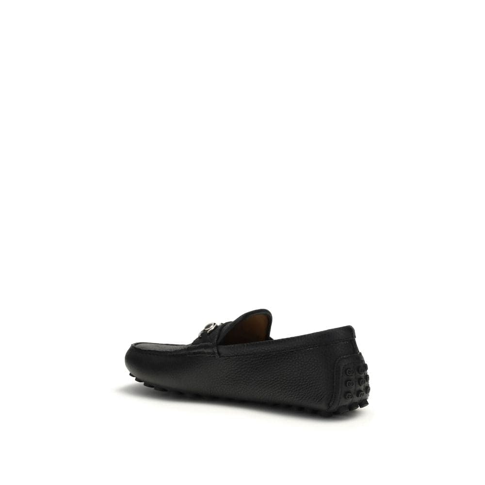 Gucci Black Calf Leather Bos Taurus Slip-On Loafers - 3