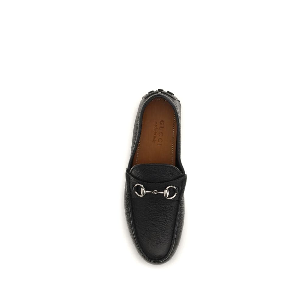 Gucci Black Calf Leather Bos Taurus Slip-On Loafers - 4