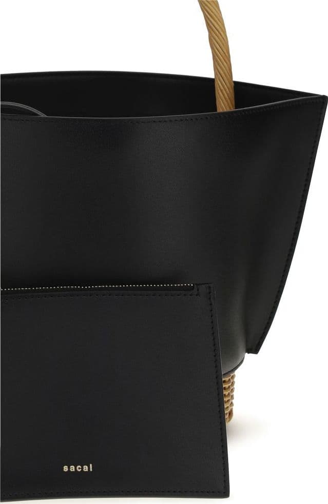 Sacai Black Calf Leather Bos Taurus Shoulder Bag - 4
