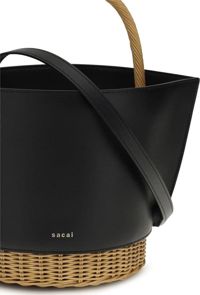 Sacai Black Calf Leather Bos Taurus Shoulder Bag - 5