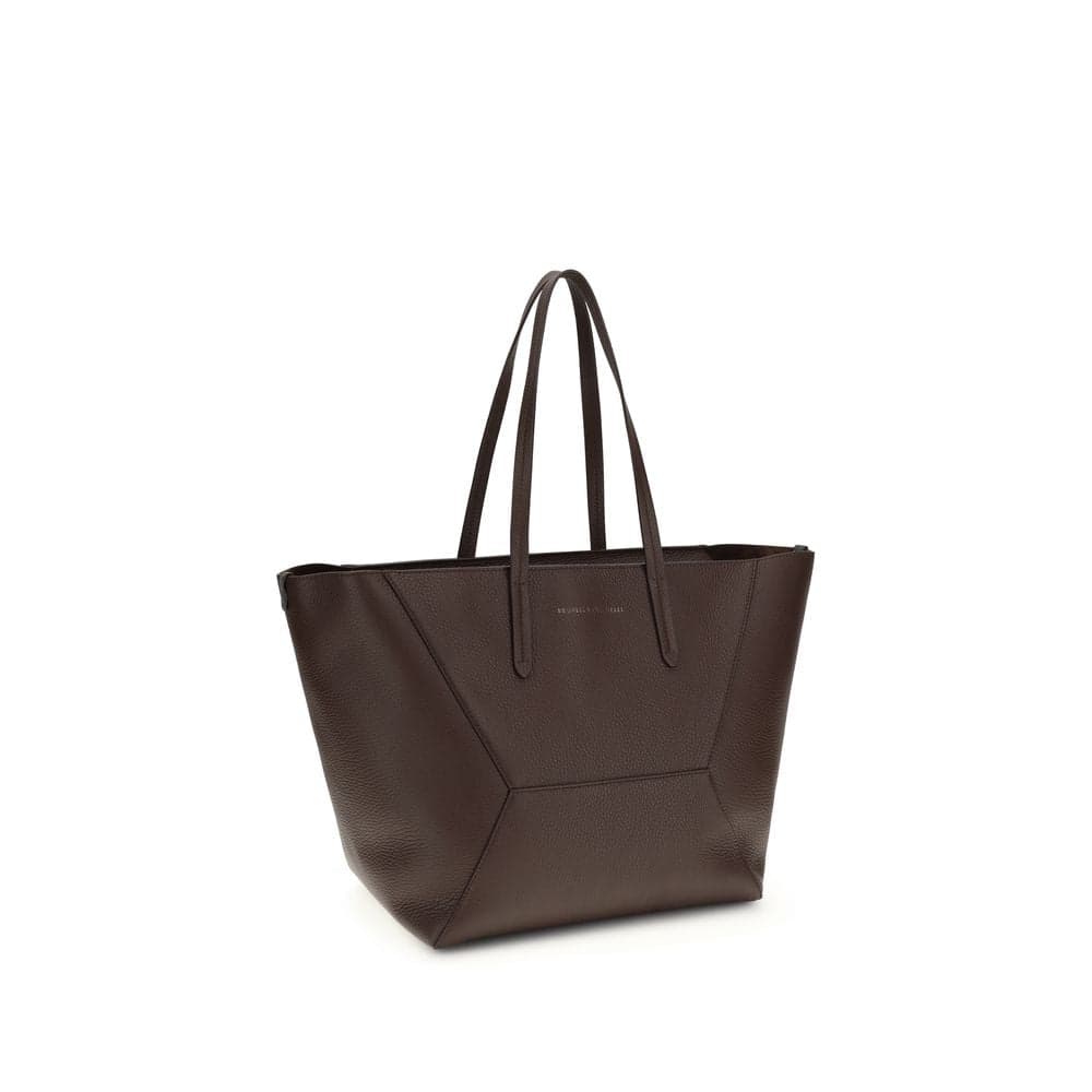 Brunello Cucinelli Brown Calf Leather Bos Taurus Shoulder Bag - 2