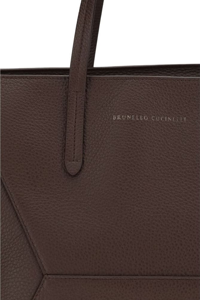 Brunello Cucinelli Brown Calf Leather Bos Taurus Shoulder Bag - 4