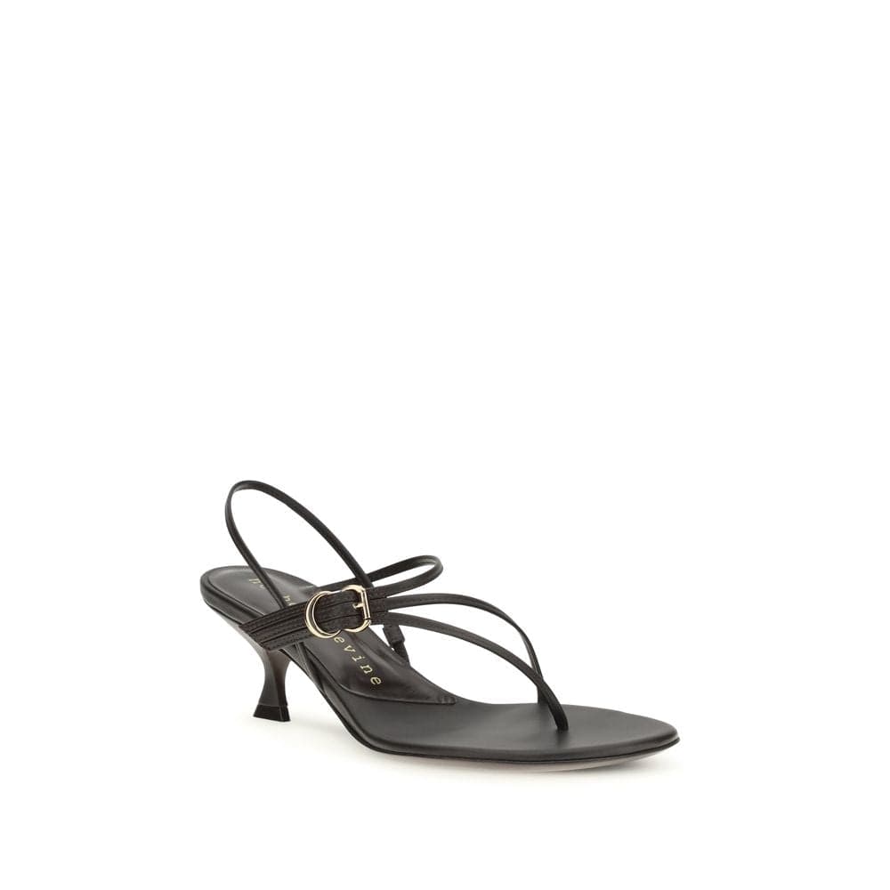 Herbert Levine Brown Calf Leather Bos Taurus Stiletto Heel Sandals - 2