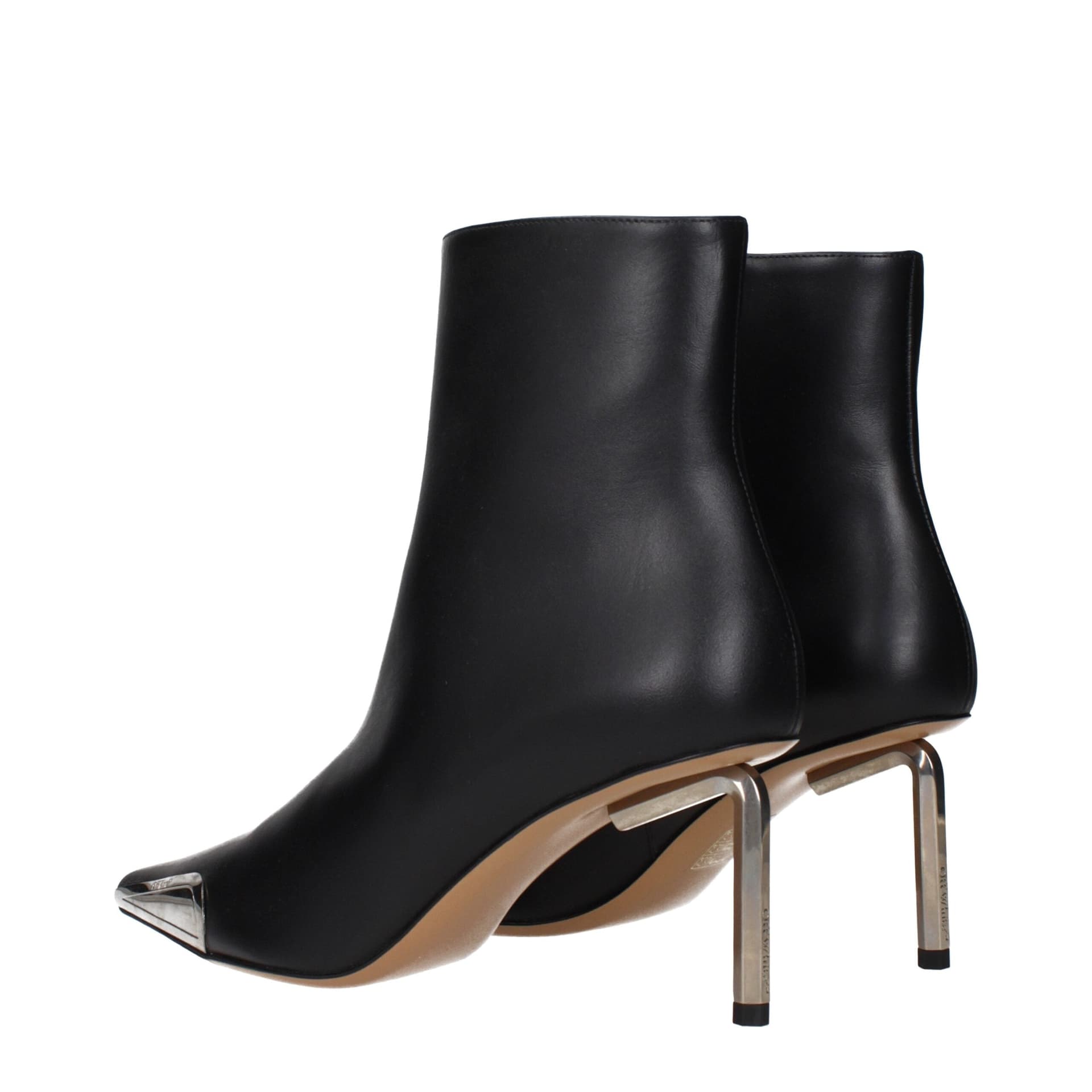 Off-White Black Leather Ankle Boots - 4