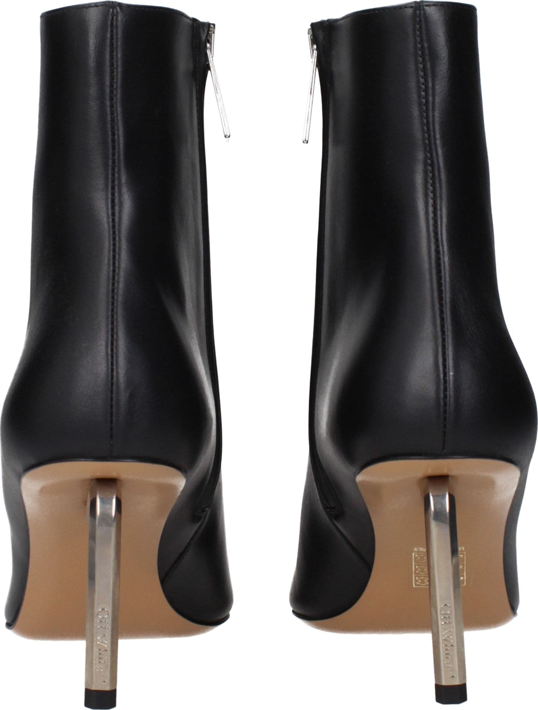 Off-White Black Leather Ankle Boots - 5