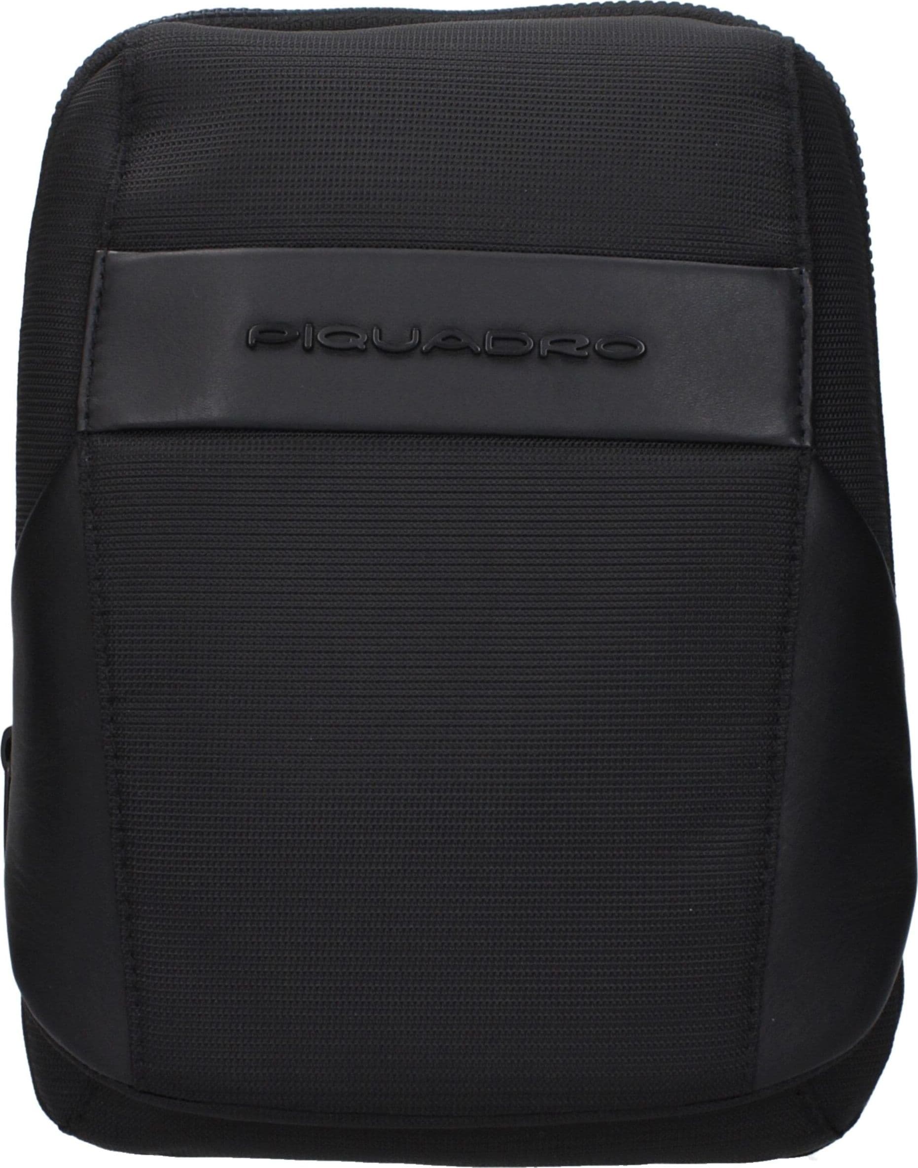 Piquadro Black Fabric Crossbody Bag