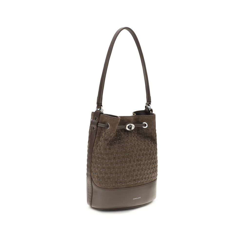 Zanellato Brown Calf Leather Bos Taurus Backet Bag - 2