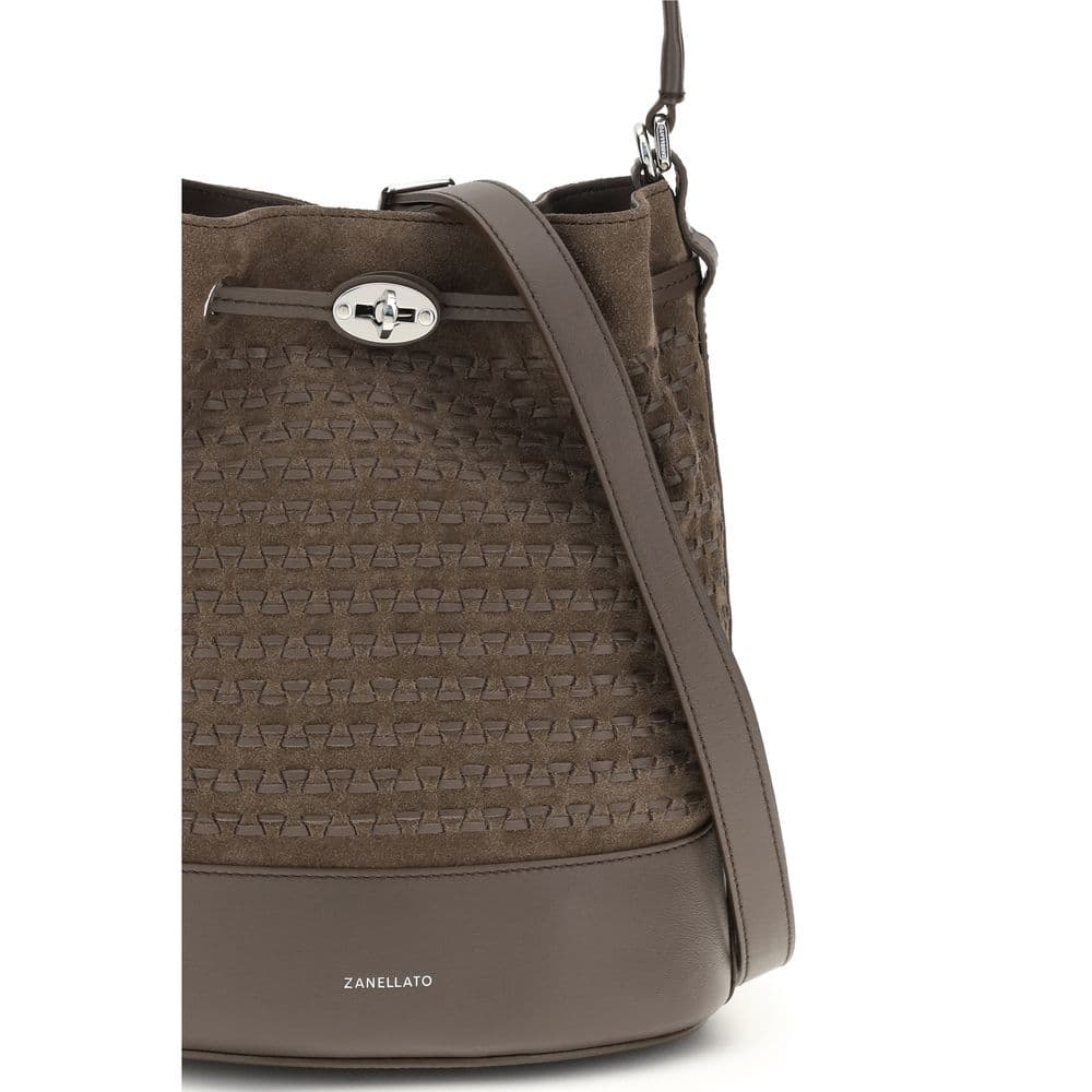 Zanellato Brown Calf Leather Bos Taurus Backet Bag - 4