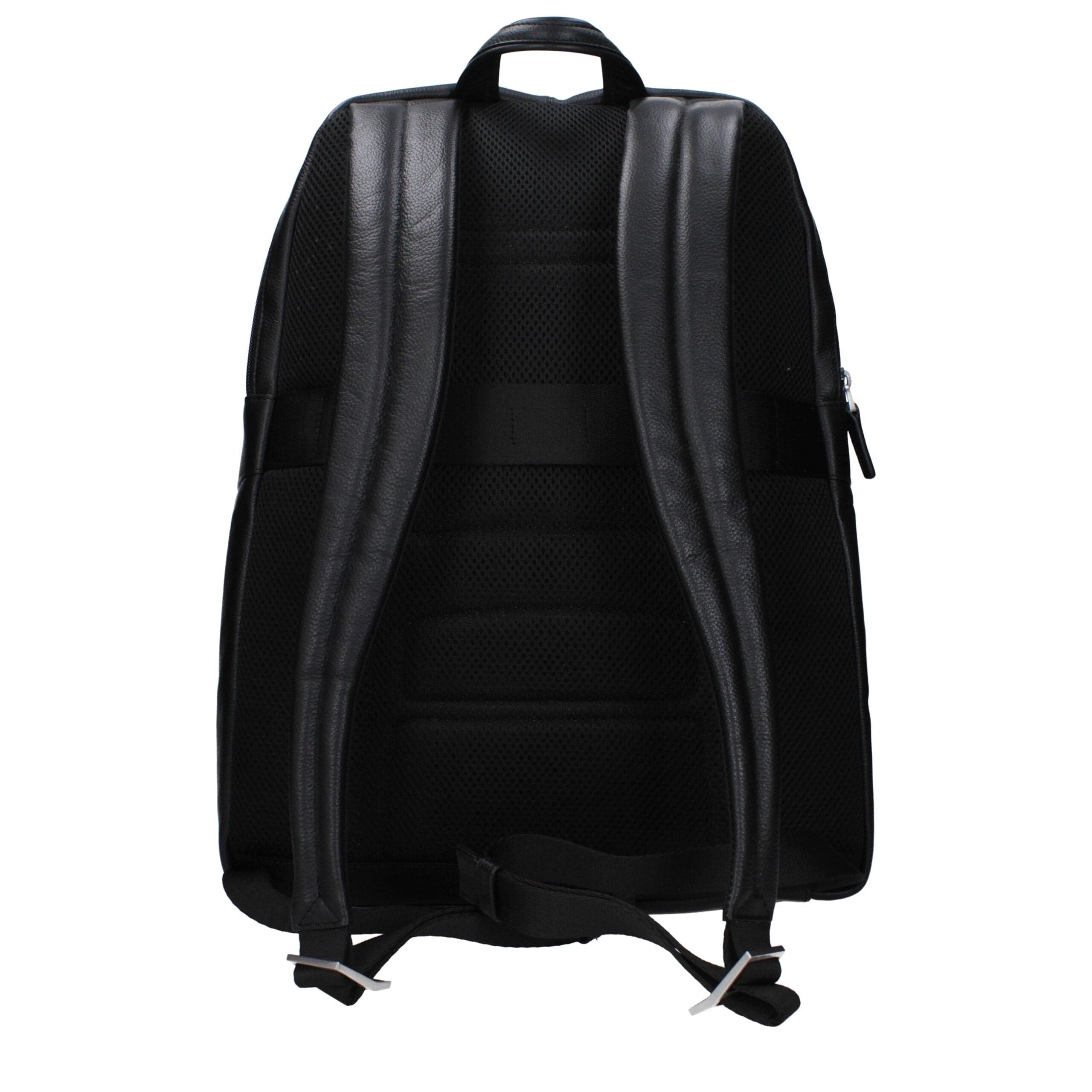 Piquadro Black Leather Backpack - 3