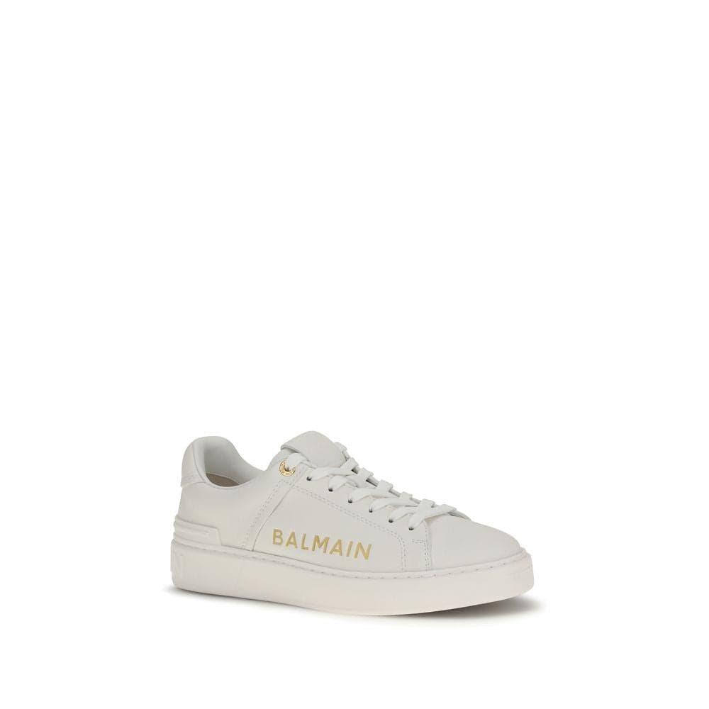 Balmain White Calf Leather Bos Taurus Low Top Sneakers - 2
