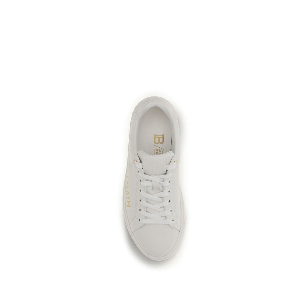 Balmain White Calf Leather Bos Taurus Low Top Sneakers - 4