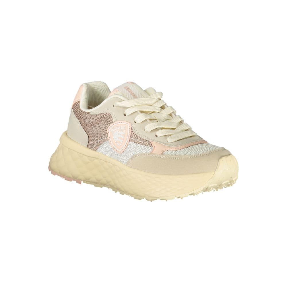 Blauer Beige Polyurethane Women Sneaker - 2