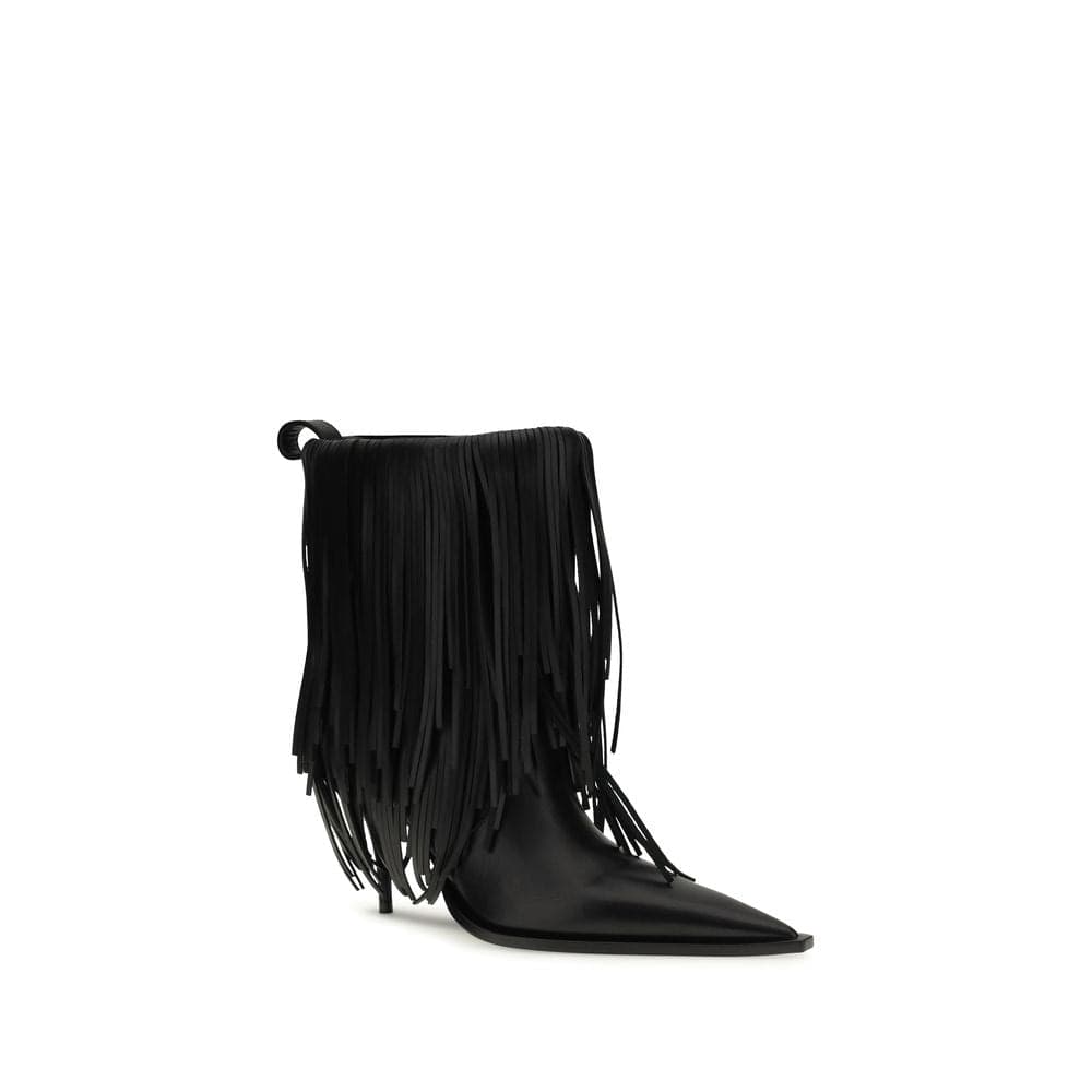 Balenciaga Black Calf Leather Bos Taurus Ankle Boots - 2