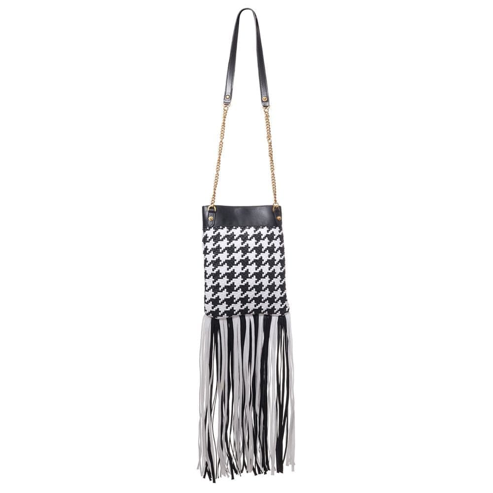 Versace Black And White Leather And Textile Shoulder Bag - 2