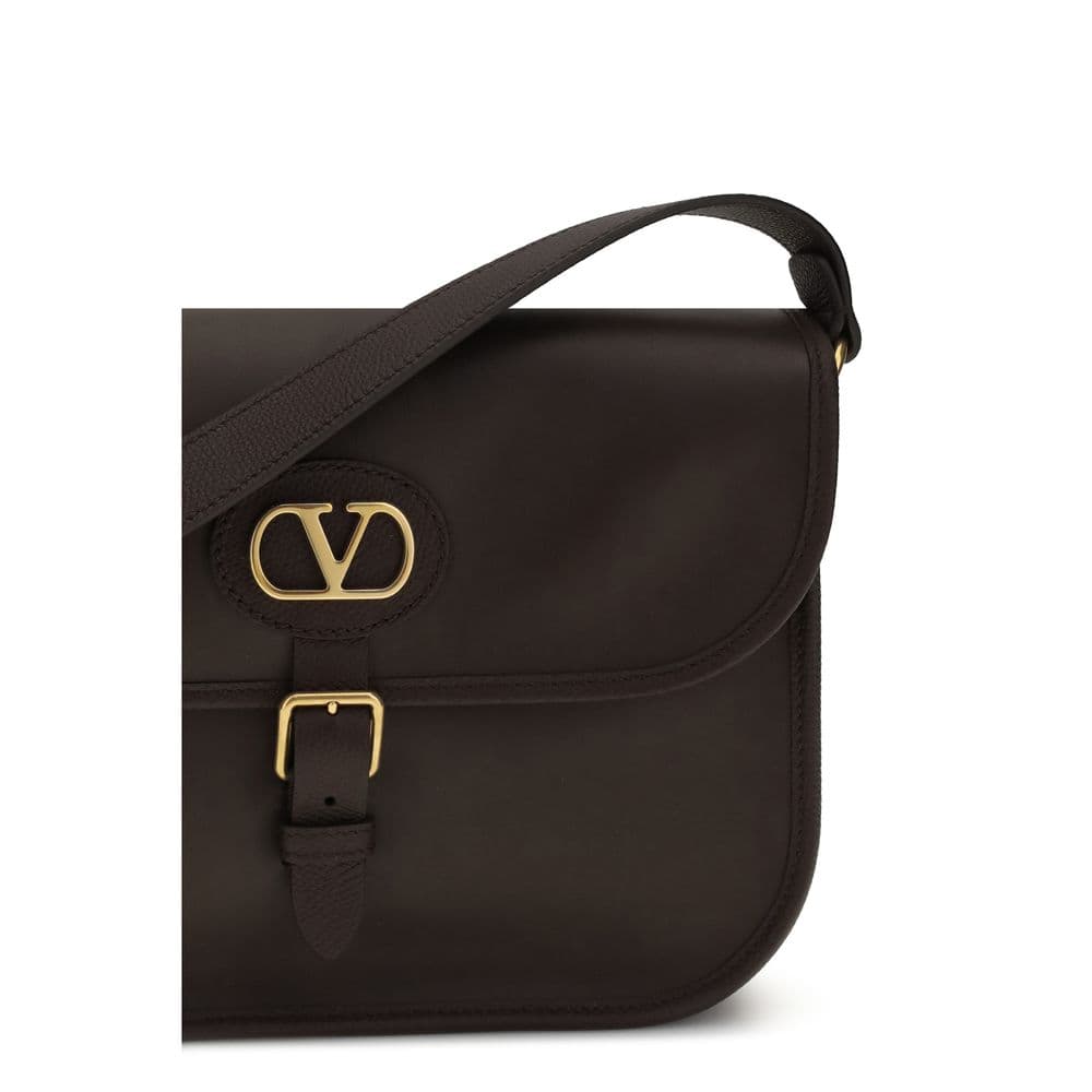 Valentino Garavani Brown Calf Leather Bos Taurus Shoulder Bag - 4