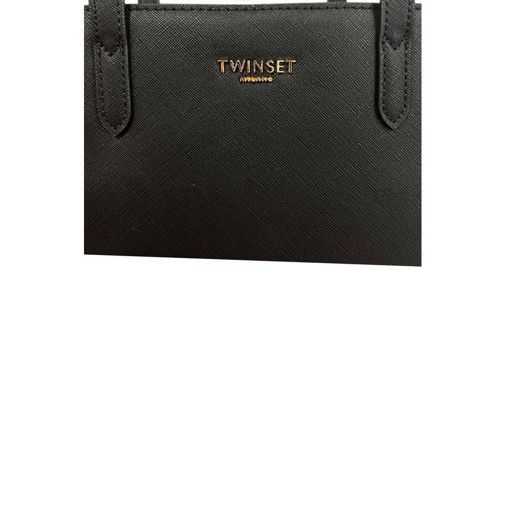 Twinset Black PU Women Shoulder Bag - 5
