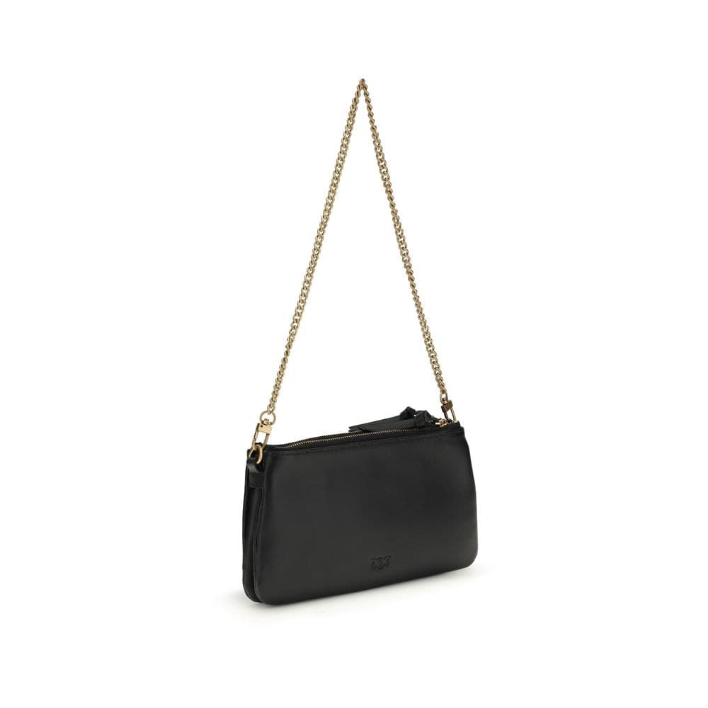 PINKO Black Calf Leather Bos Taurus Shoulder Bag - 3