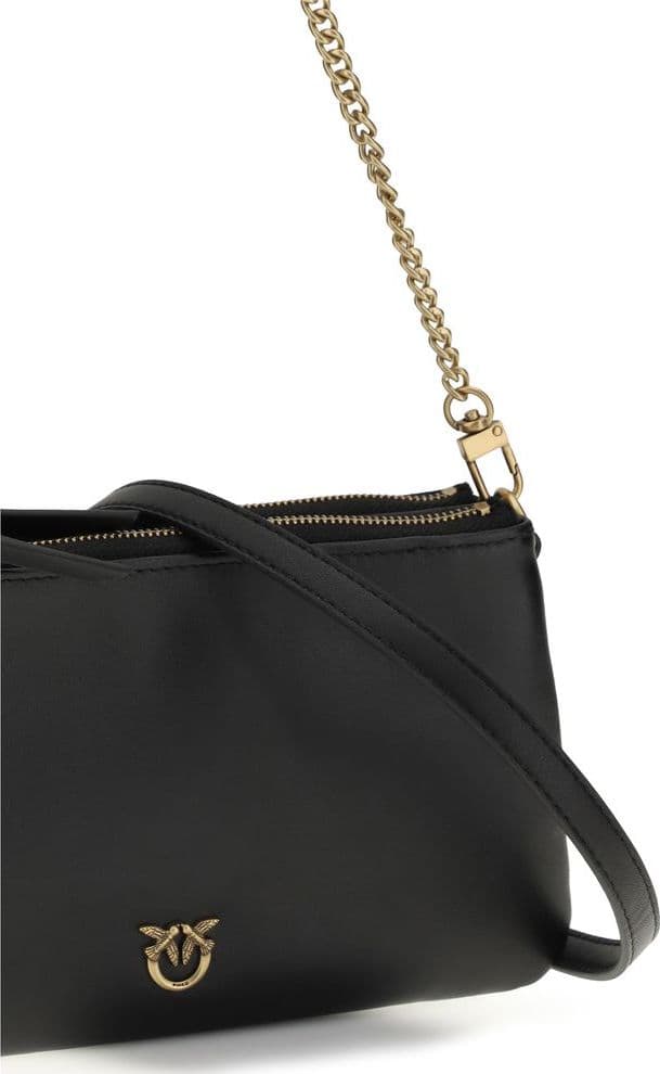 PINKO Black Calf Leather Bos Taurus Shoulder Bag - 4