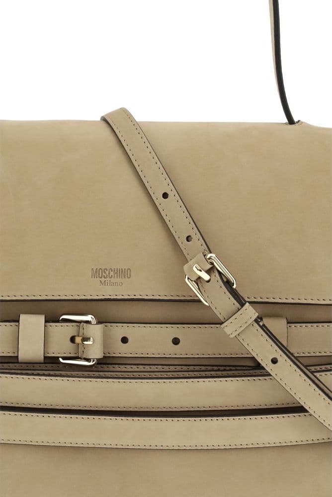 Moschino Beige Calf Leather Bos Taurus Handbag - 4